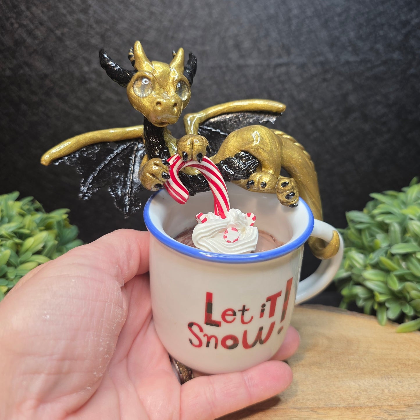 Muirek - Original Hand Sculpted Dragon with Hot Cocoa