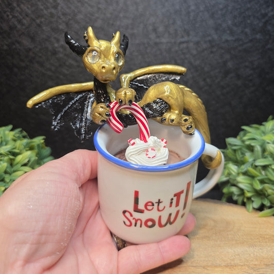 Muirek - Original Hand Sculpted Dragon with Hot Cocoa