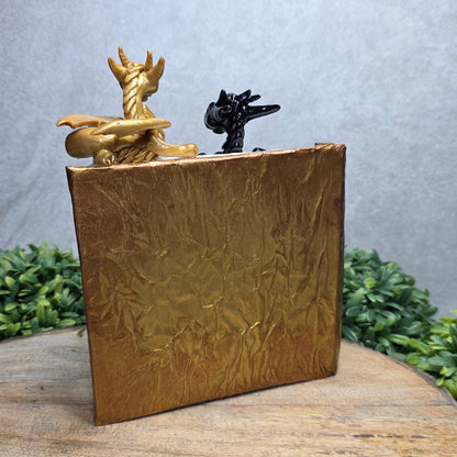 back side of book nook with dragons