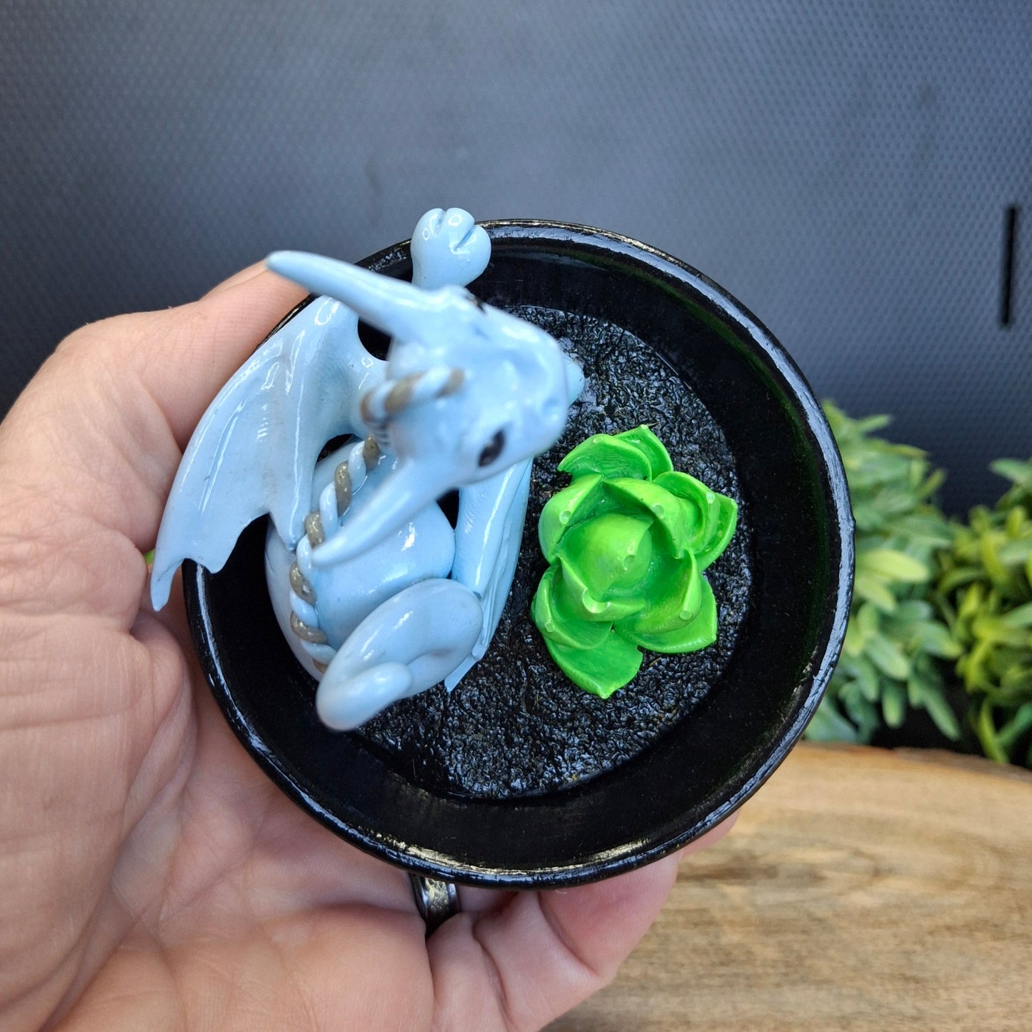 Aragaline - Original Hand Sculpted Dragon in Dish