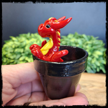Adson - Original Hand Sculpted Dragon in Pot