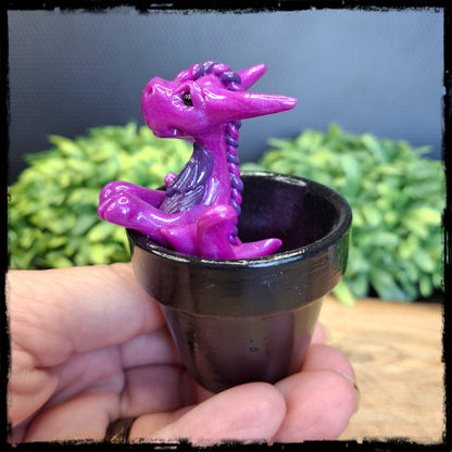 Saret- Original Hand Sculpted Dragon in Pot