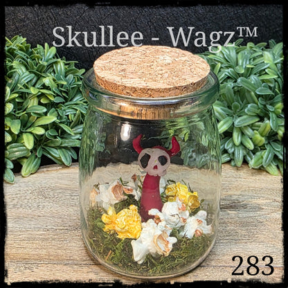 Skullee-Wagz™ Popcorn Skullee #283 ~ Skull Face Glows In Dark