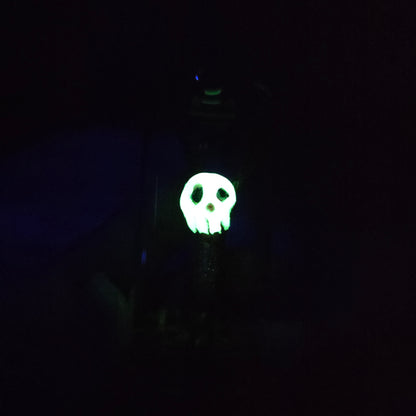 Skullee-Wagz face glowing in dark