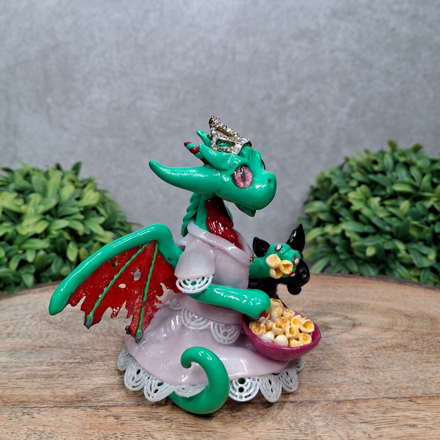 RESERVED for Patricia B. - Custom Hand Sculpted Princess Dragon with Puppy